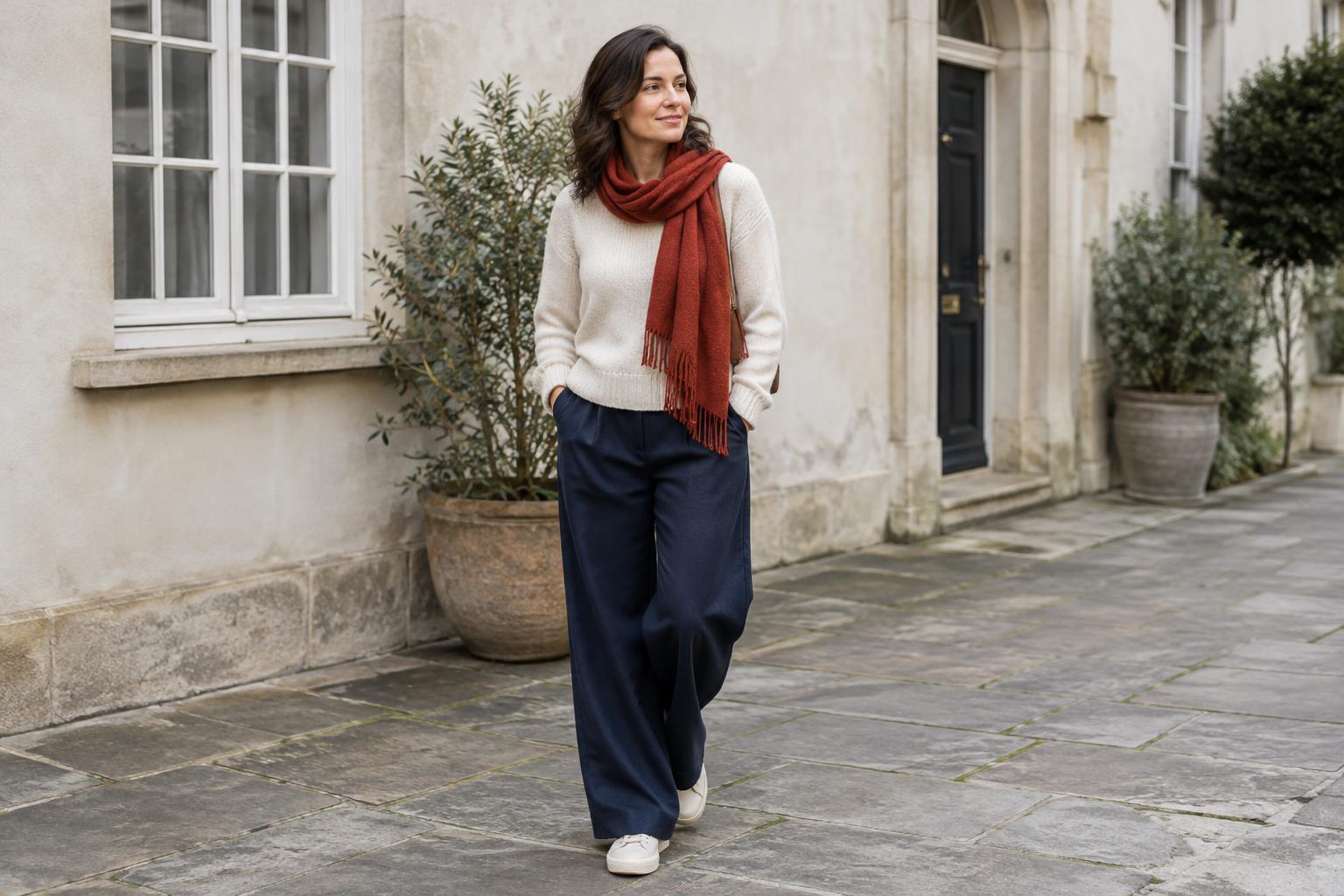 How to Use One Accent Colour in a Simple Outfit